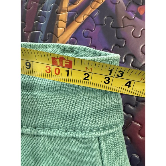 Judy Blue Wide Flare Jeans Women's 3/26 Garment Dyed Light Green Stretch Denim - Picture 10 of 11